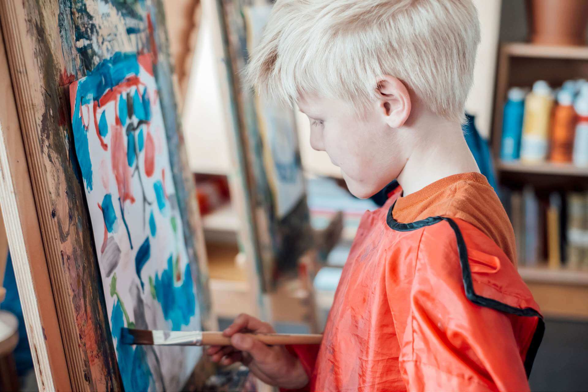 Bij Kindergarden kunnen de kinderen creatief aan de slag in ons atelier